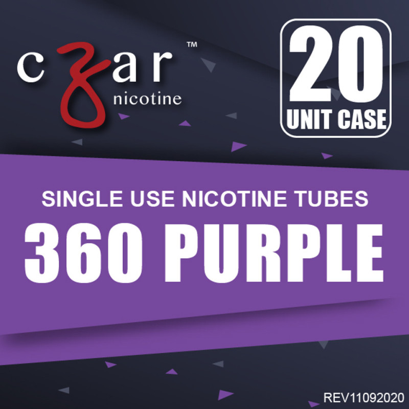無味ニコチンリキッド,  Czar Nicotine  チューブ - パープル 360mg, 20 チューブ パック (0.9ml/tube)