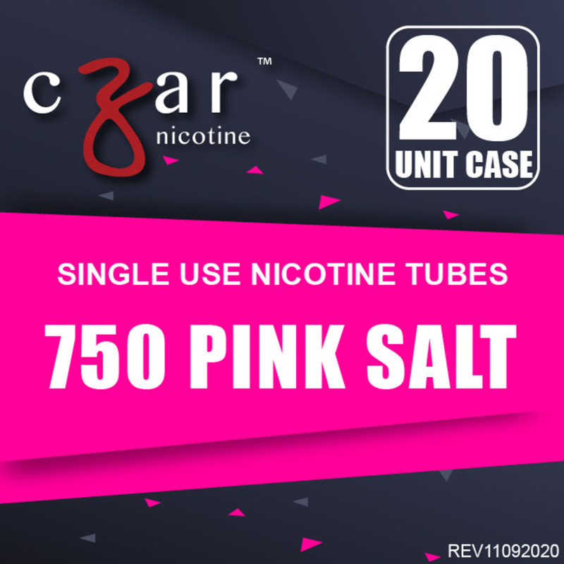 無味ニコチンSALTリキッド,  Czar Nicotine  チューブ - ピンク SALT 750mg, 20 チューブ パック (1.875ml/tube)